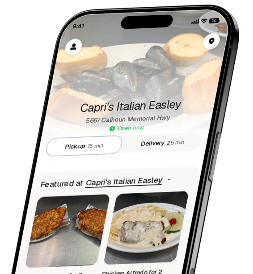 Capri's Italian Easley app preview